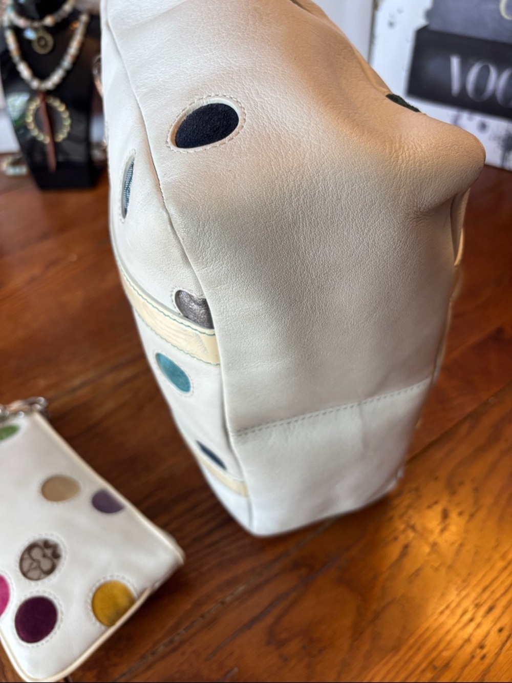 RARE Coach Limited Edition Polka Dot Gallery Tote & Matching Wristlet Set – Y2K - Picture 7 of 12